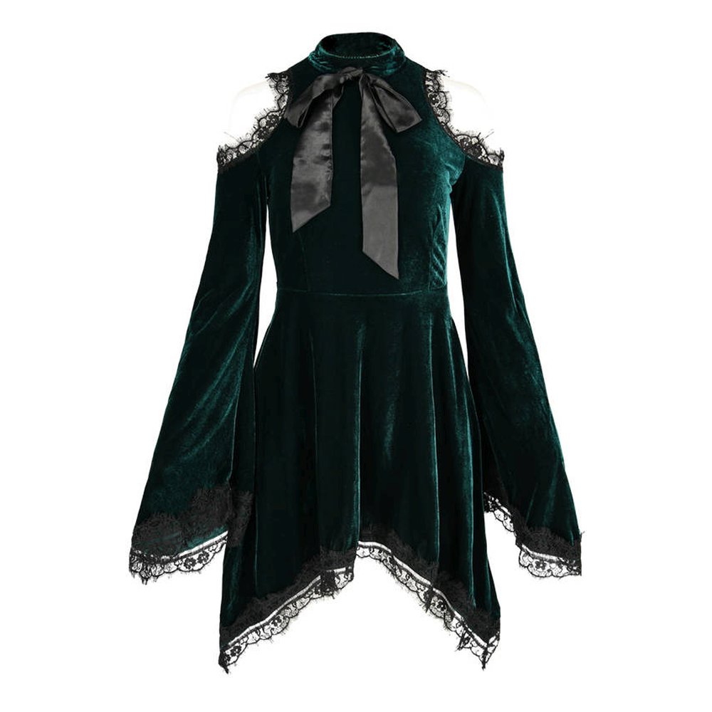 Restyle - Gaya velvet Kurzes Kleid - Grün